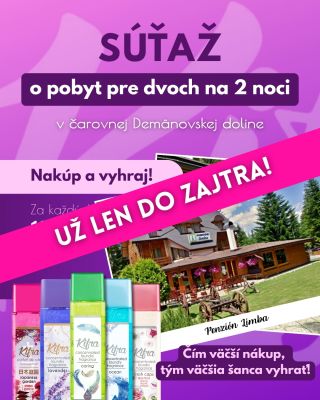 📣 Posledná šanca zapojiť sa! 👇 ✨Súťaž o víkendový pobyt pre dve osoby na dve noci v penzióne Limba v Demänovskej doline sa...